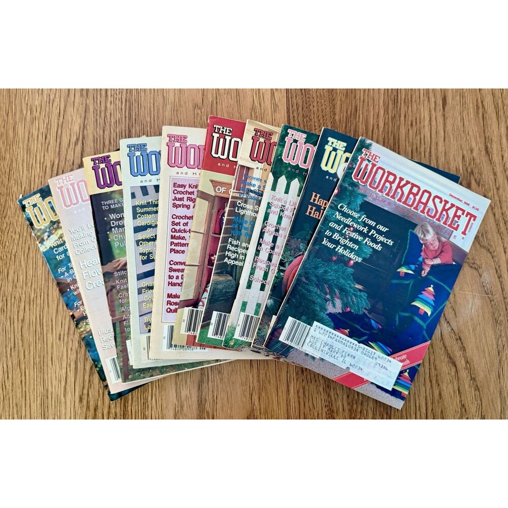 The Workbasket Magazine 1988 Lot of 10 Jan-Oct, Dec Knitting Crochet Sewing